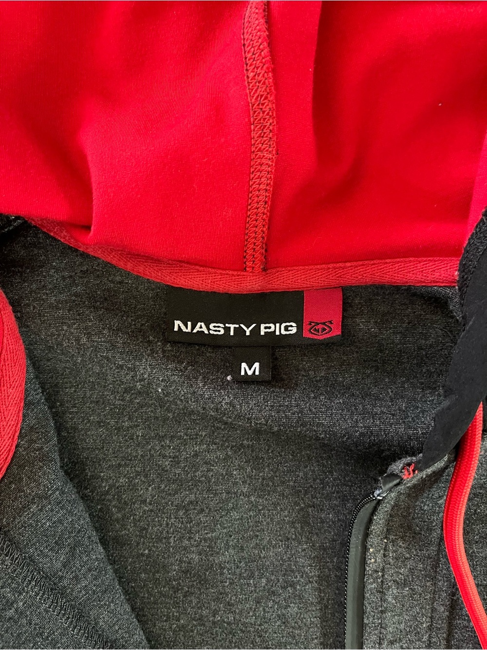 Nasty Pig Gray & Black Hoodie with Red Accents - Picture 3 of 6